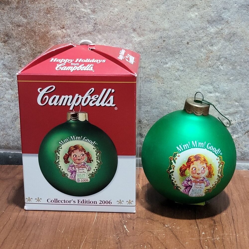 Campbells Soup Kids Green Ball Ornament Collectors Edition 2006